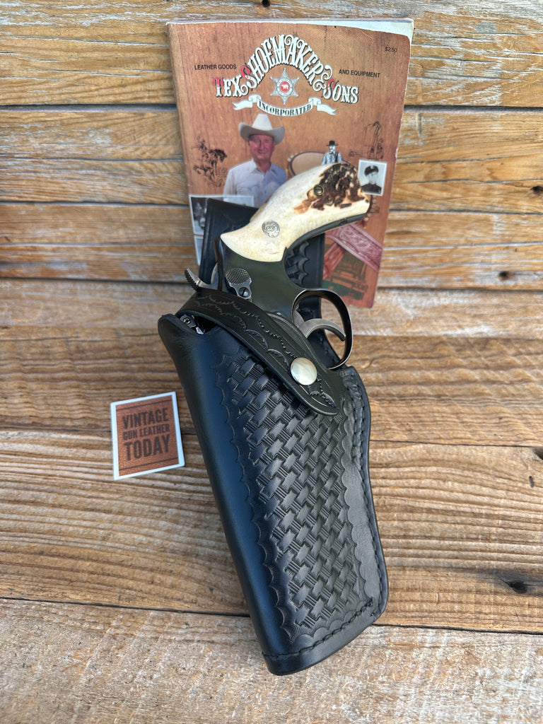 Vintage Tex Shoemaker 50 Black BW Leather Jordan Style Holster For K  Frame LEFT