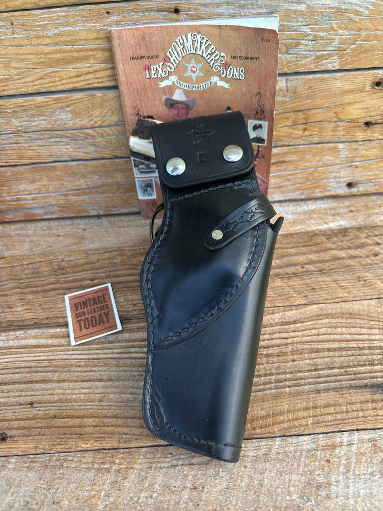 Vintage Tex Shoemaker 50 Black BW Leather Jordan Style Holster For K  Frame LEFT
