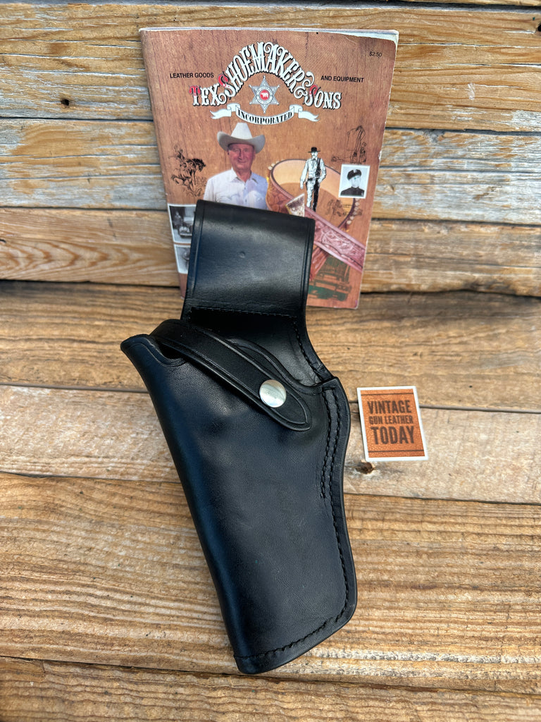 Vintage Tex Shoemaker 50 Black Leather Jordan Style Holster For K  Frame LEFT