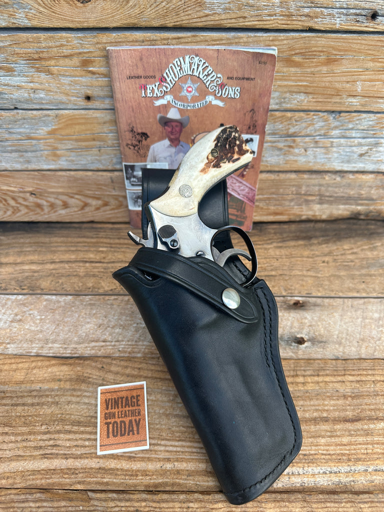 Vintage Tex Shoemaker 50 Black Leather Jordan Style Holster For K  Frame LEFT