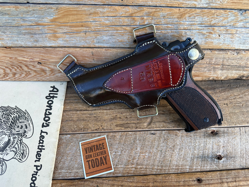 Alfonso's Dark Brown Leather Lined Shoulder Holster Component For S&W 39 59