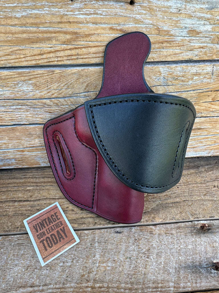 Tucker HF2 Brown Two Tone Leather OWB Holster w/ Sweat Guard For Colt Commander