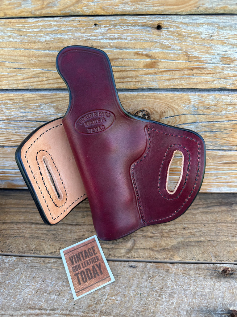Tucker HF2 Brown Two Tone Leather OWB Holster w/ Sweat Guard For Colt Commander