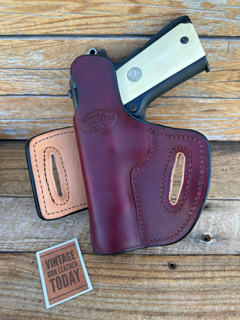 Tucker HF2 Brown Two Tone Leather OWB Holster w/ Sweat Guard For Colt Commander