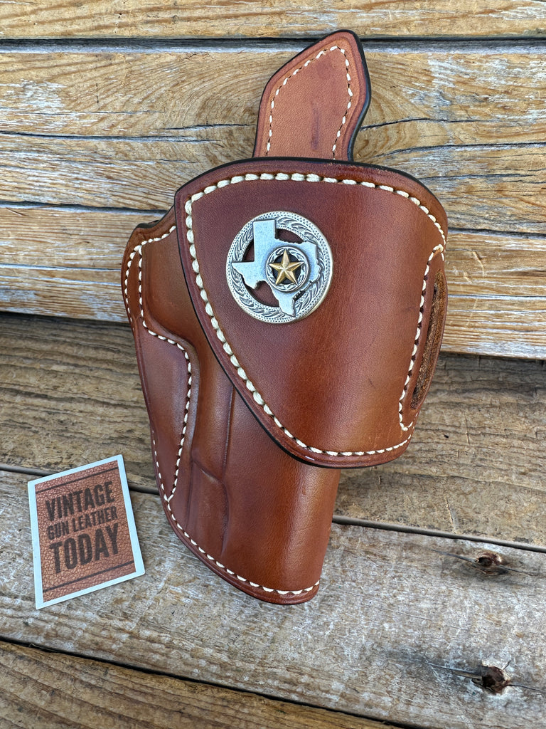 Tucker HF2 Brown leather Lined OWB Holster For Colt Commander Texas
