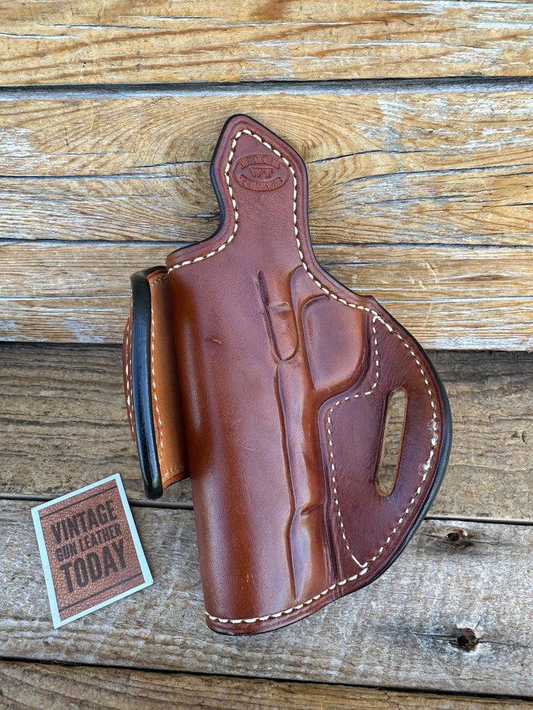 Tucker HF2 Brown leather Lined OWB Holster For Colt Commander Texas
