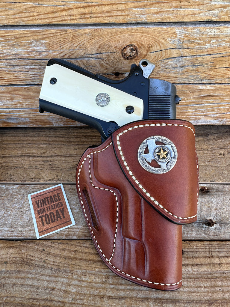 Tucker HF2 Brown leather Lined OWB Holster For Colt Commander Texas