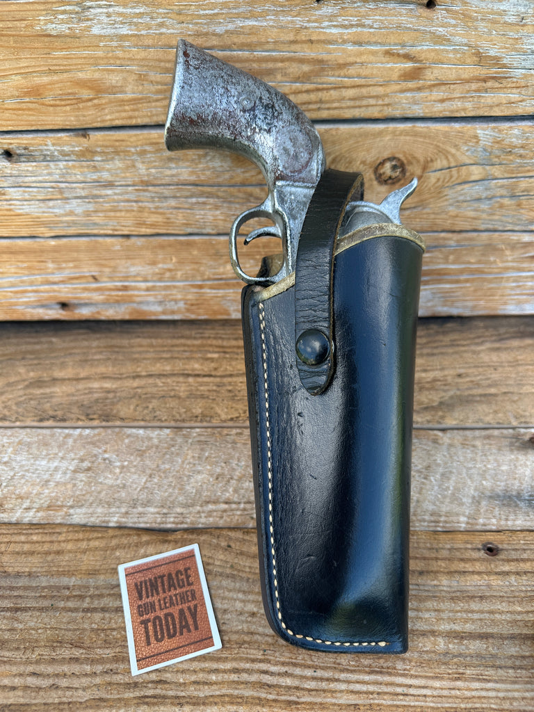 Vintage Alamo Black Leather Lined OWB Holster for Colt SAA 4 3/4" Right