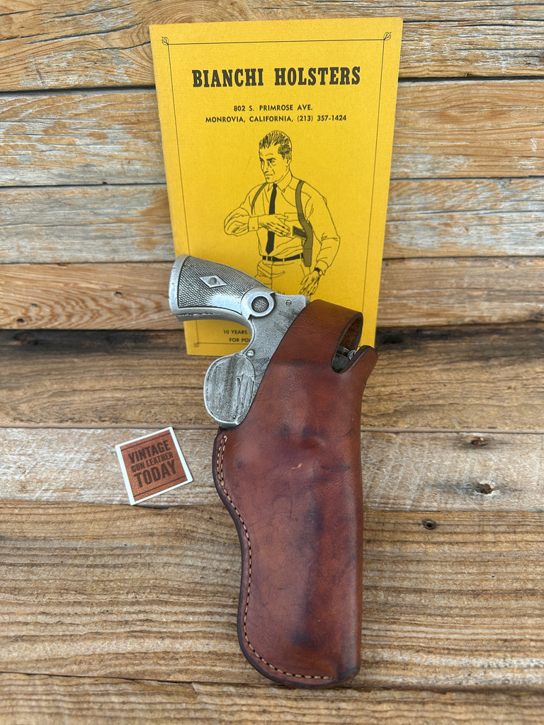 Vintage Bianchi #5B Brown Leather OWB Holster For Large N Frame 28 29 Revolver