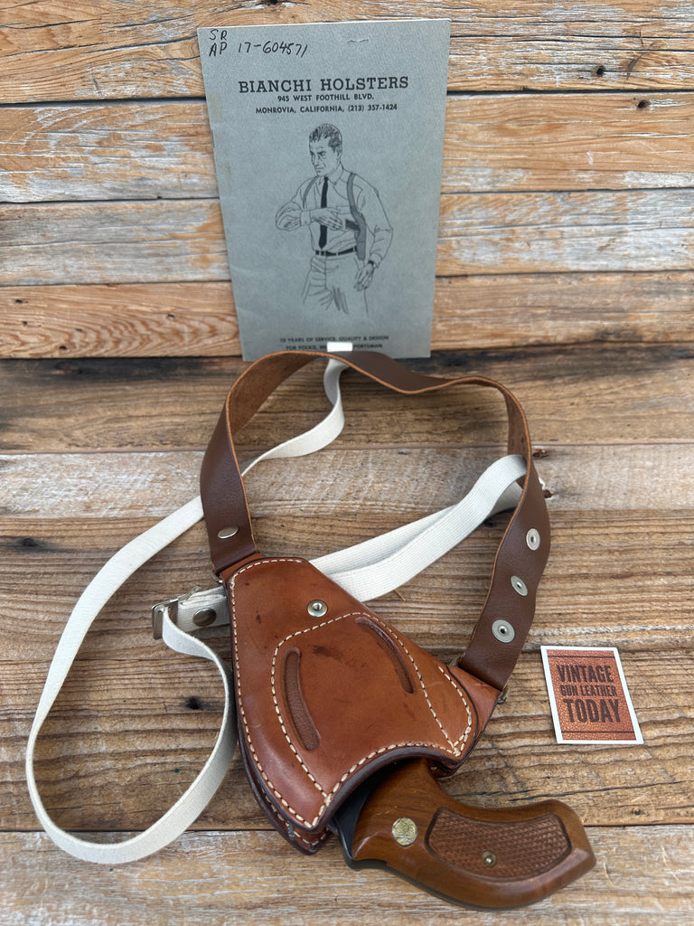 Bianchi 9R Brown Leather Upside Down Shoulder Holster For Smith S&W 36 Chief