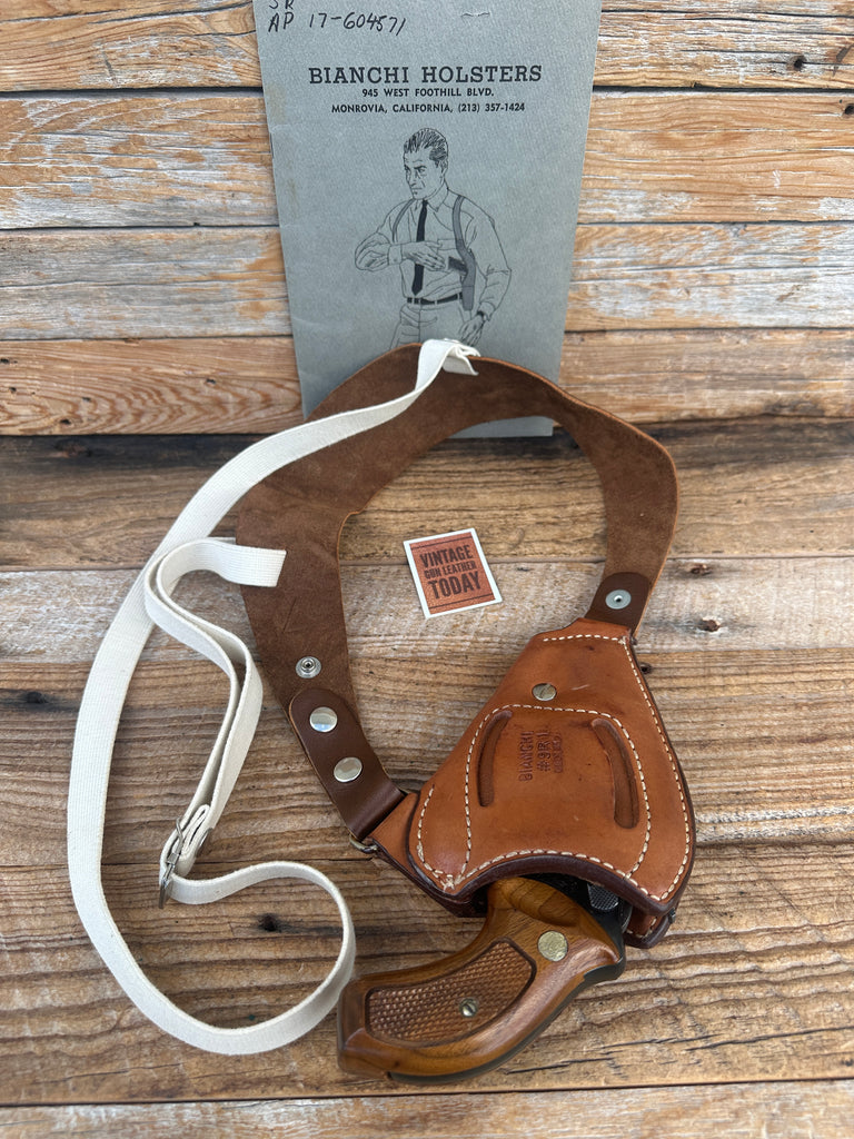 Bianchi 9R Brown Leather Upside Down Shoulder Holster For Smith S&W 36 Chief