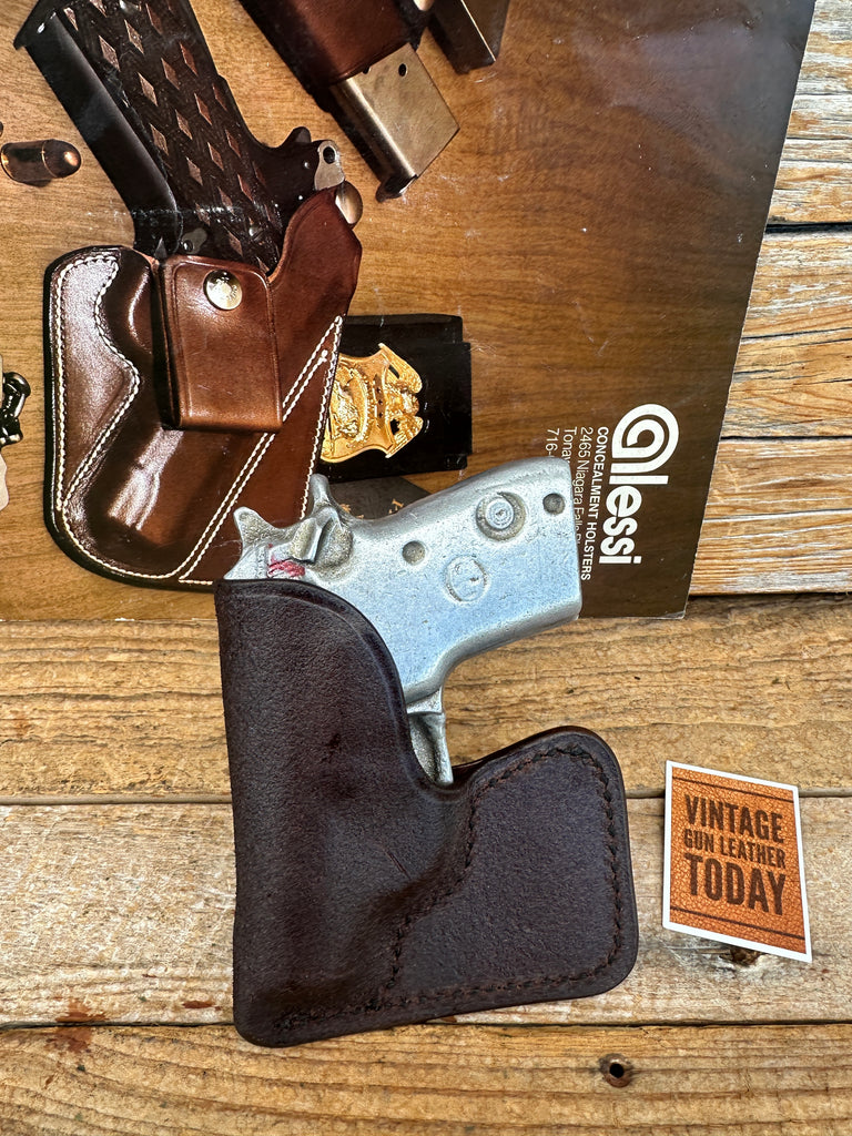 Vintage Alessi Brown Leather Pocket holster for Beretta 21A Bobcat