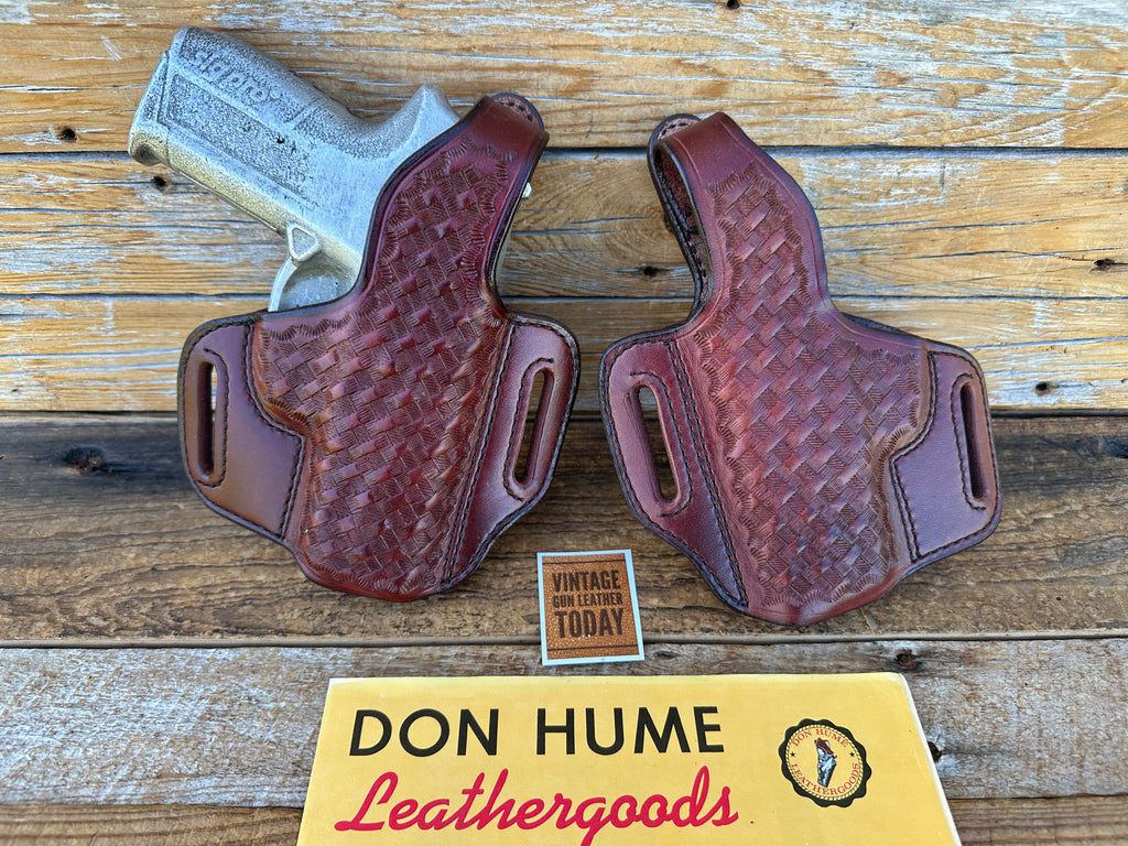 Vintage Don Hume H721 30SP Brown Basket Leather OWB Holster for Sig Pro 2340