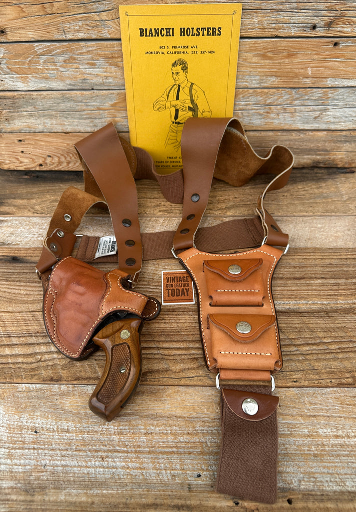 Vintage 70- 80s Bianchi Scorpion Brown Leather Shoulder Holster For S&W 36 Chief