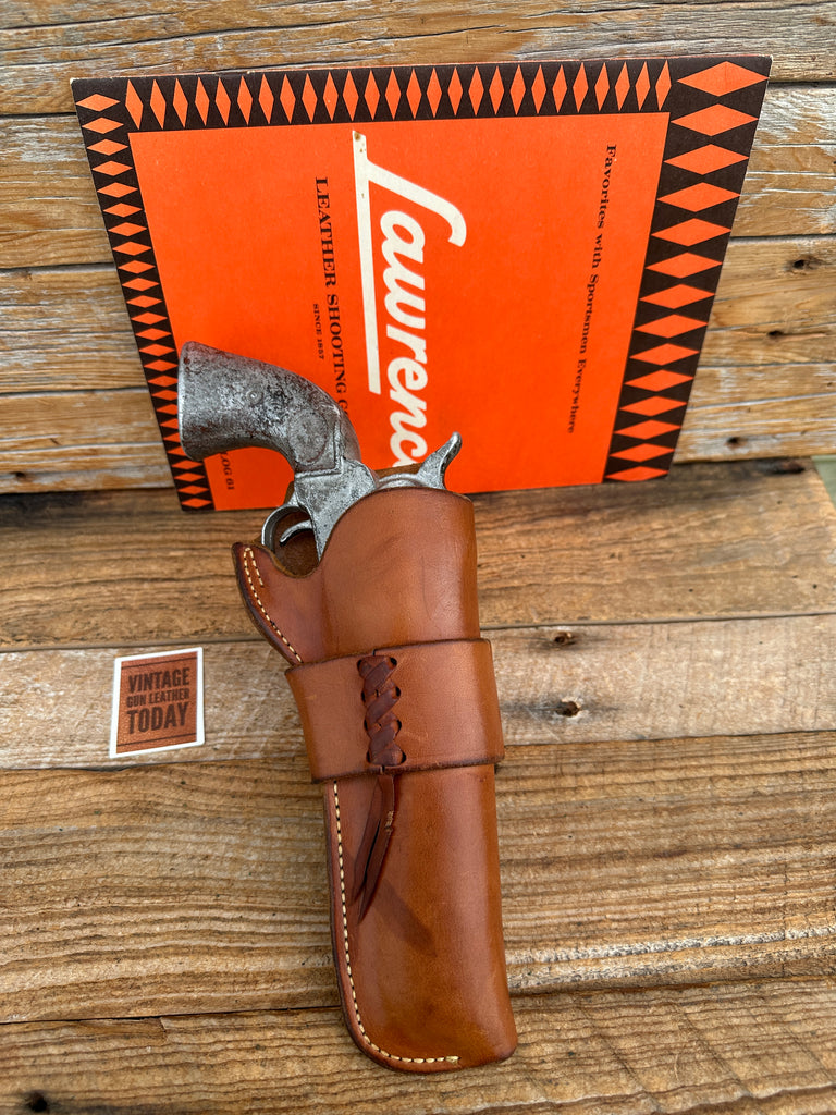 Vintage George Lawrence Brown Leather Western Holster For Ruger Single Six 5.5"