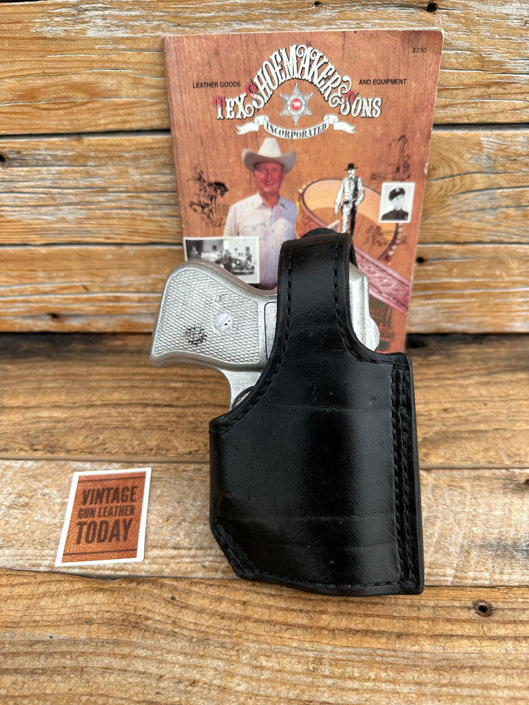 Vintage Tex Shoemaker Black Leather Lined Holster For COP 357 Derringer