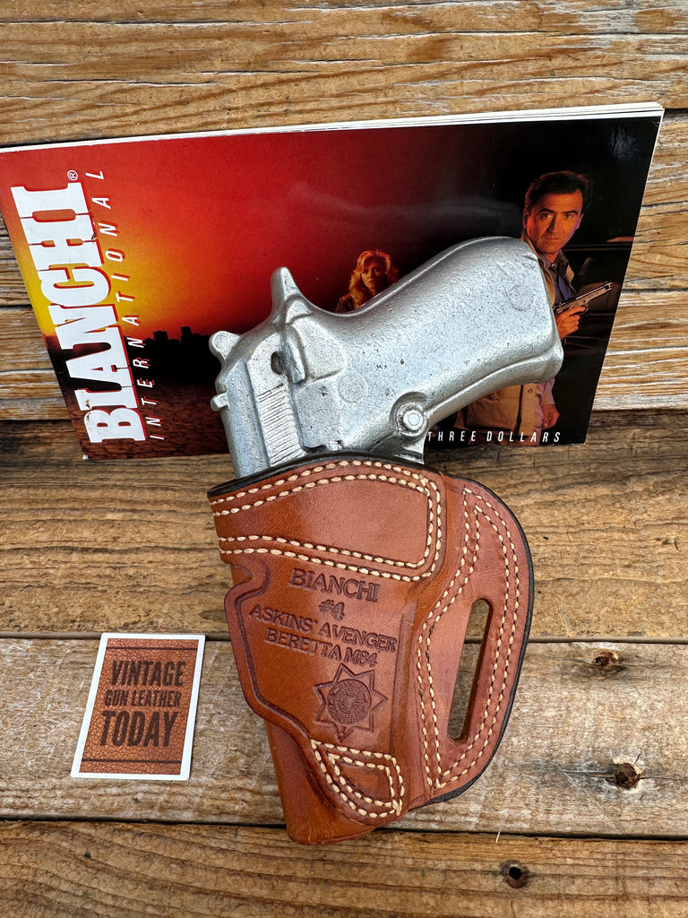 Vintage Bianchi Brown Leather Holster Askins Avenger for Beretta 84 Cheetah