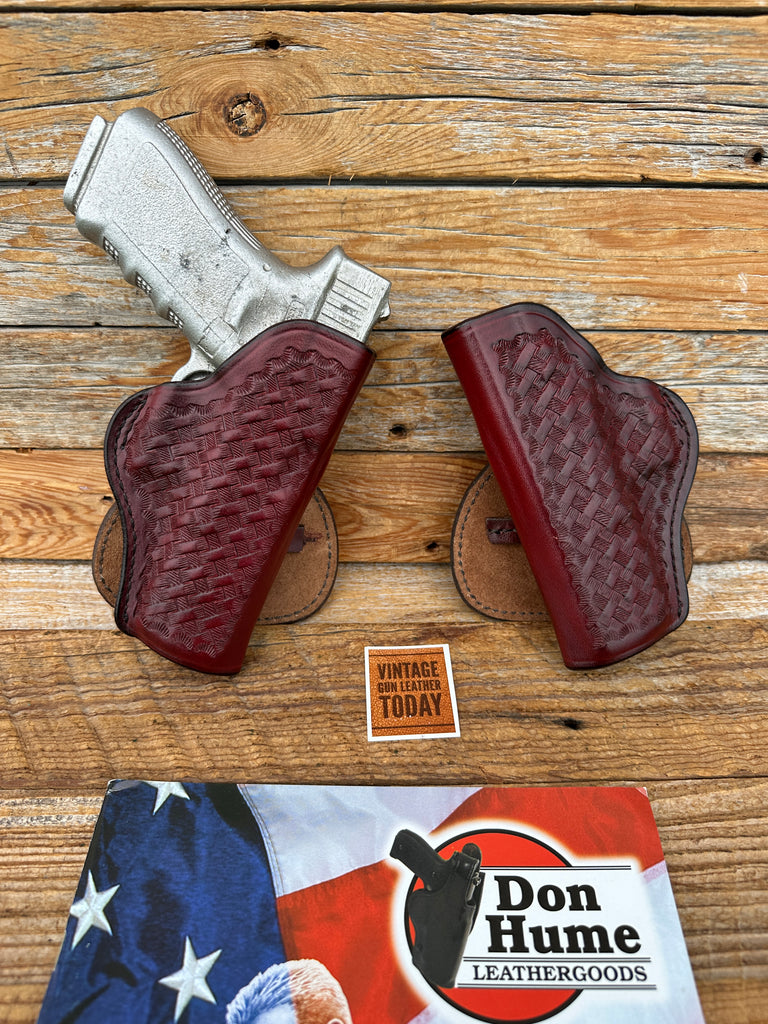 H720 OT 36 4 1/2 Don Hume Brown Basket Leather Paddle Holster For GLOCK 17 22 31