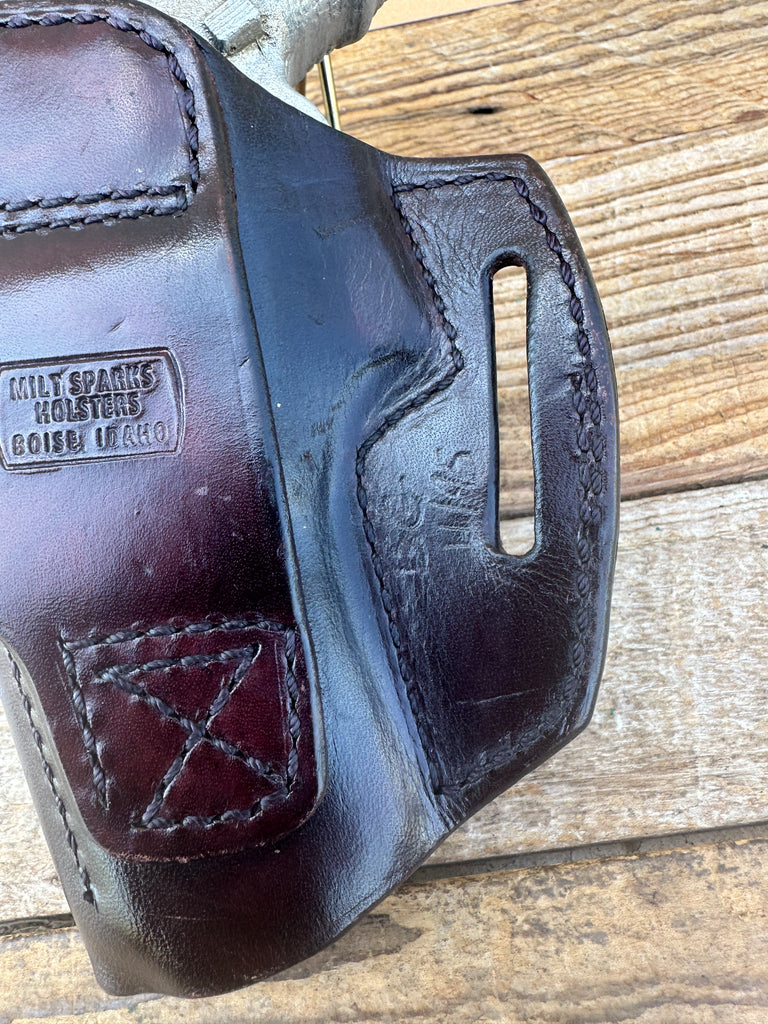 Vintage Milt Sparks 55BN Brown Leather OWB Holster For GLOCK 17 22 31 Right