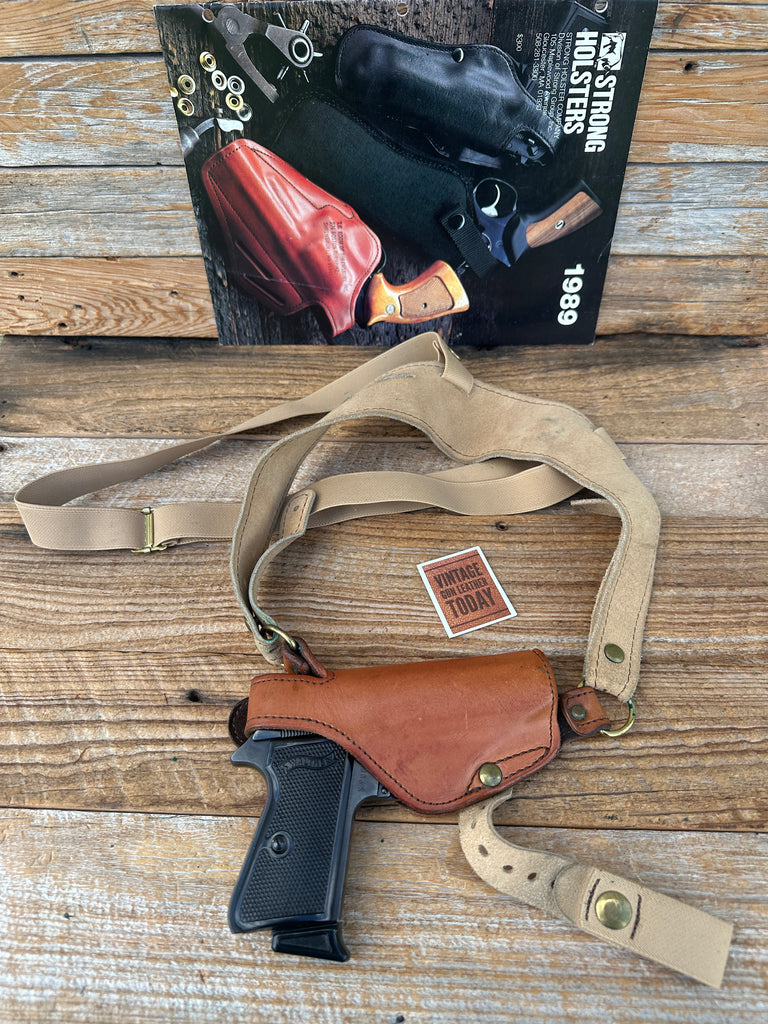 Vintage Strong Brown Leather Shoulder Holster for Walther PP PPK PPKS Colt .380