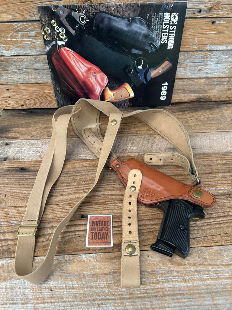 Vintage Strong Brown Leather Shoulder Holster for Walther PP PPK PPKS Colt .380