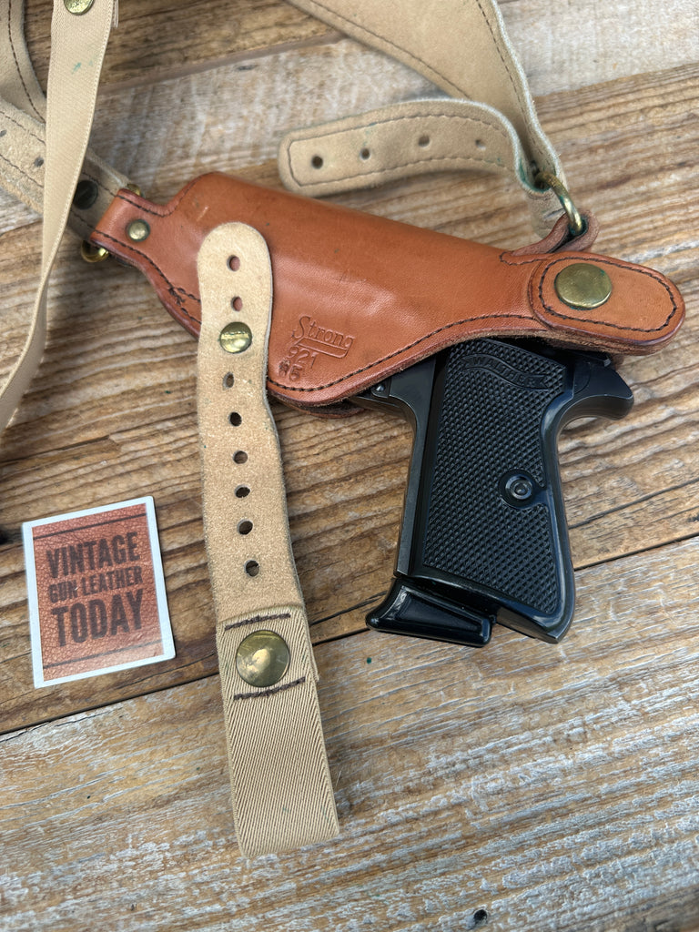 Vintage Strong Brown Leather Shoulder Holster for Walther PP PPK PPKS Colt .380