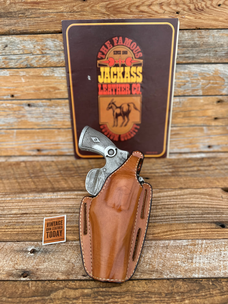 Vintage Jackass C Series Brown Leather OWB Lined Holster For S&W N Revolver