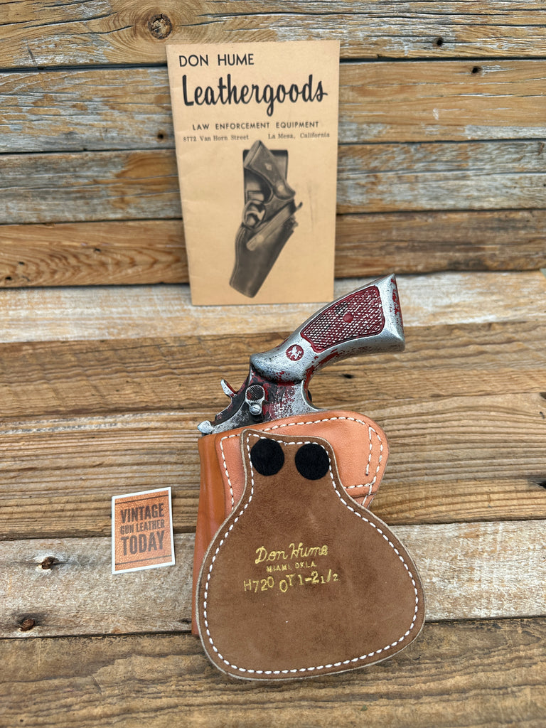 Don Hume H720 OT Brown Leather Paddle Holster For Dan Ruger S&W K Revolver 2.5"