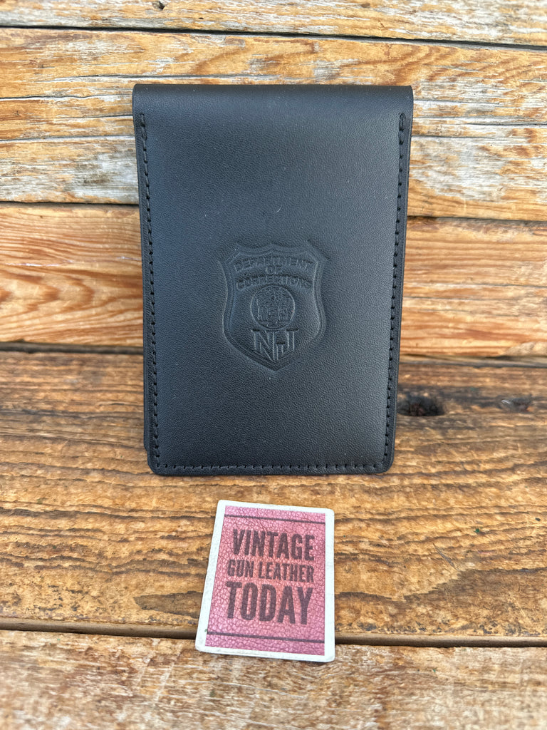 NJ Department of Corrections Black Leather Pocket Notepad Holder