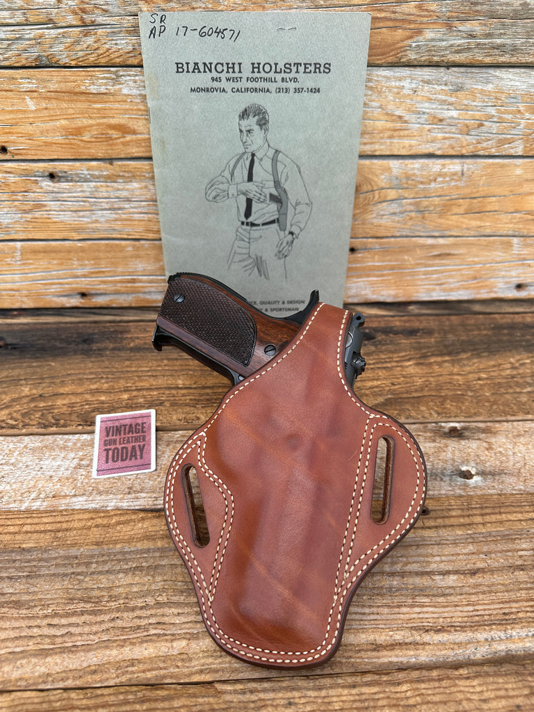 Vintage Bianchi 7L Brown Leather Lined Shadow OWB Holster For S&W 39 59 Right