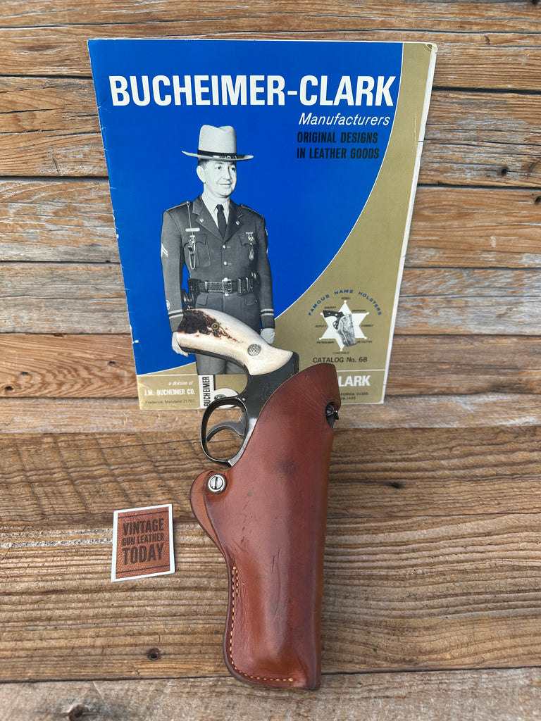 1965 Bucheimer Hank Sloan Brown Leather OWB Holster For S&W 4" K 19 Naval Intel