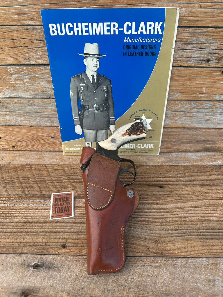 1965 Bucheimer Hank Sloan Brown Leather OWB Holster For S&W 4" K 19 Naval Intel