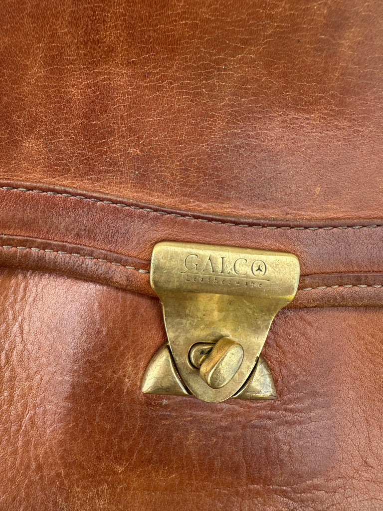 Vintage GALCO Brown Leather Classic Concealed Carry Purse w/ Locking Zipper