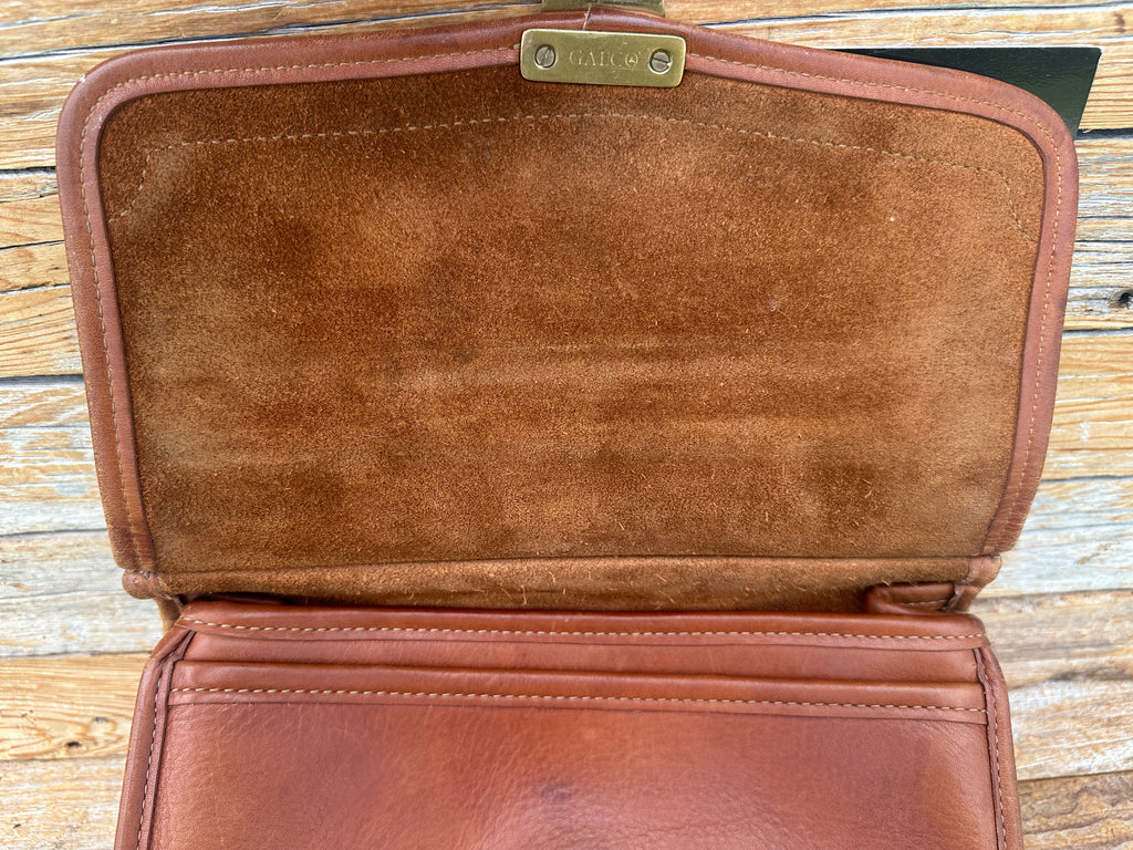 Vintage GALCO Brown Leather Classic Concealed Carry Purse w/ Locking Zipper
