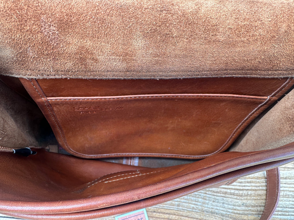 Vintage GALCO Brown Leather Classic Concealed Carry Purse w/ Locking Zipper