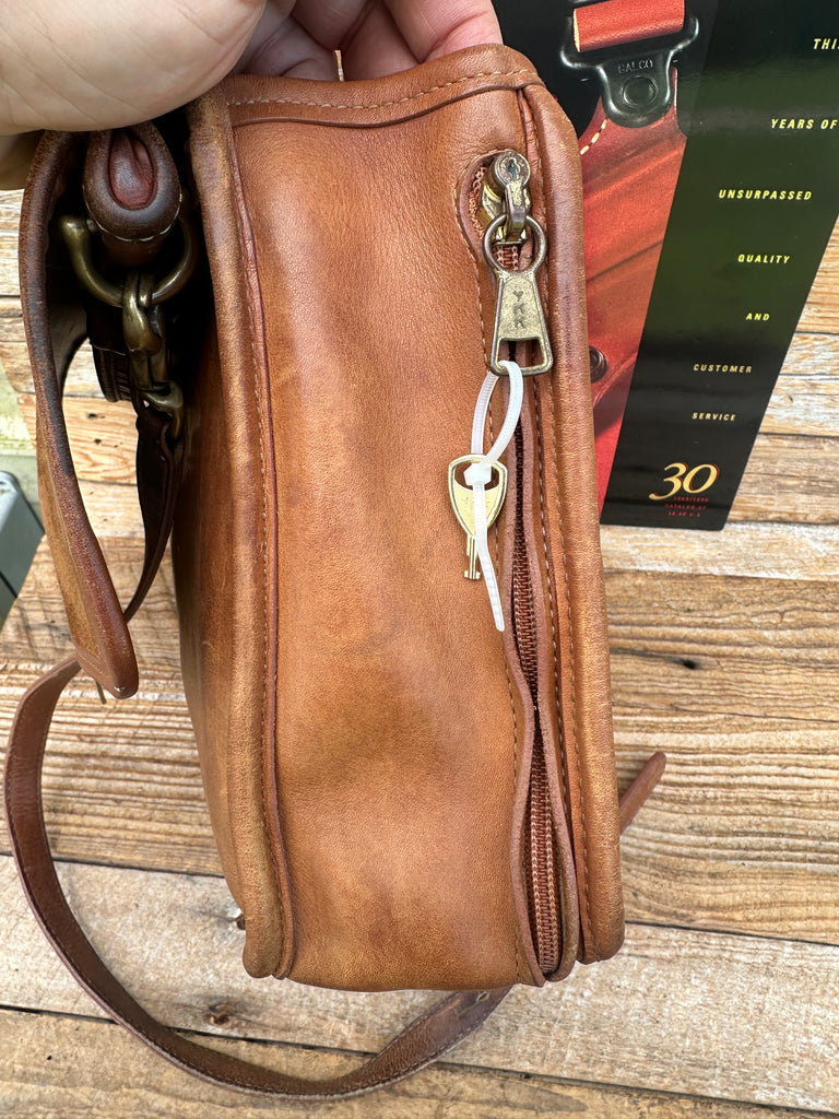 Vintage GALCO Brown Leather Classic Concealed Carry Purse w/ Locking Zipper