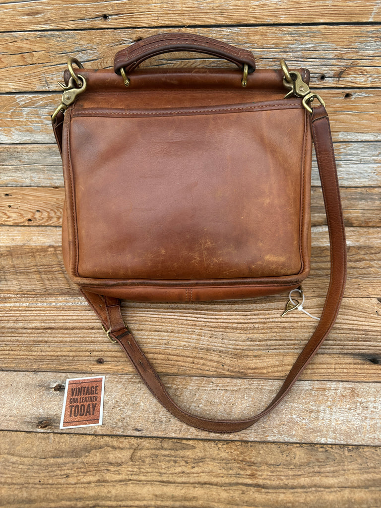 Vintage GALCO Brown Leather Classic Concealed Carry Purse w/ Locking Zipper