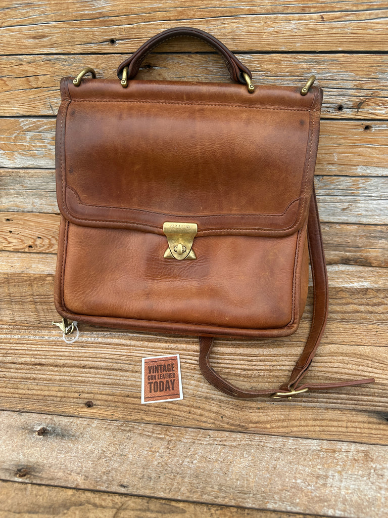 Vintage GALCO Brown Leather Classic Concealed Carry Purse w/ Locking Zipper