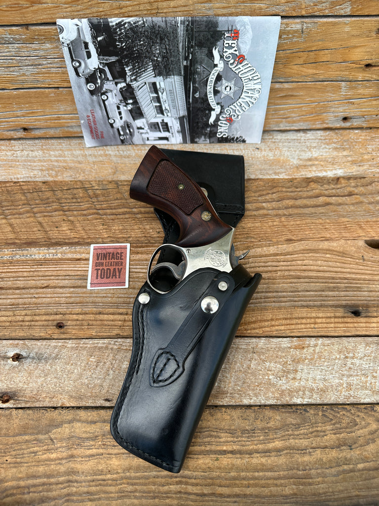 Tex Shoemaker Leather Swivel Holster Fit S&W 4 Medium Revolver Rick Grimes Right