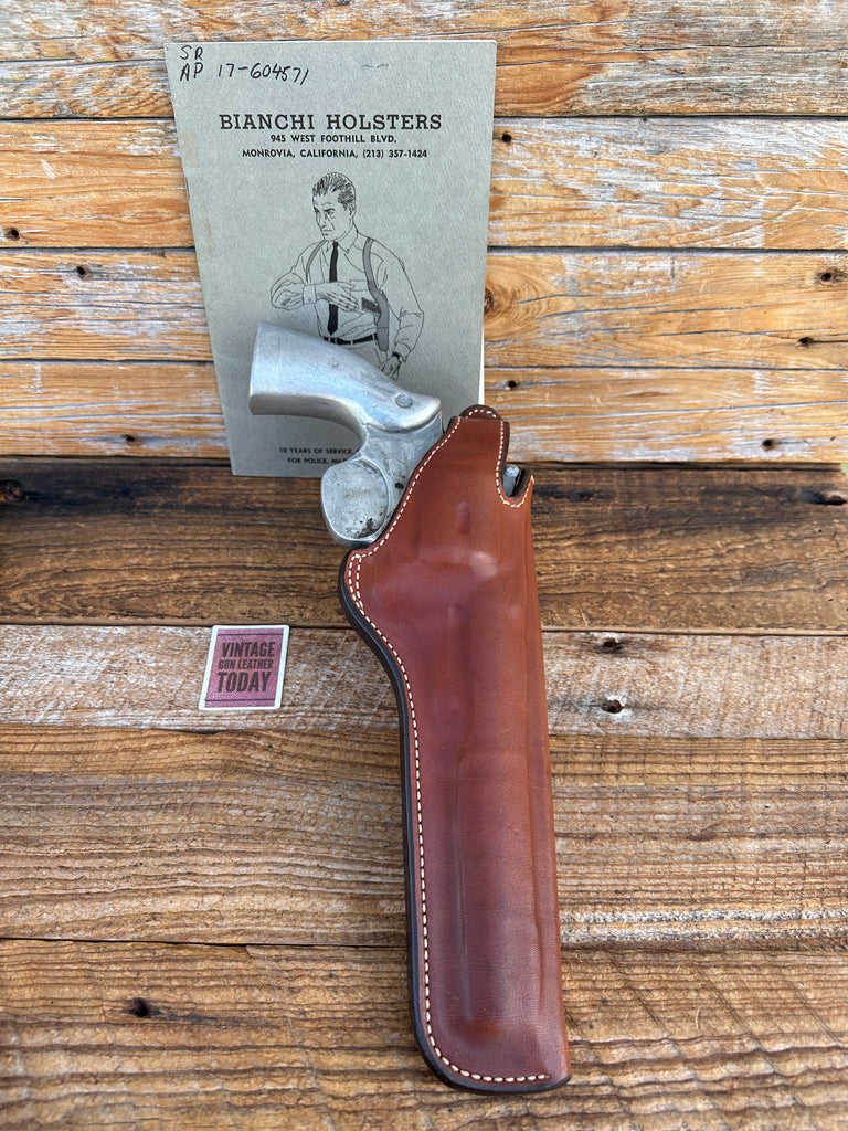 Vintage Bianchi 5BHL Brown Leather Lined OWB Holster For Ruger Redhawk 7.5"