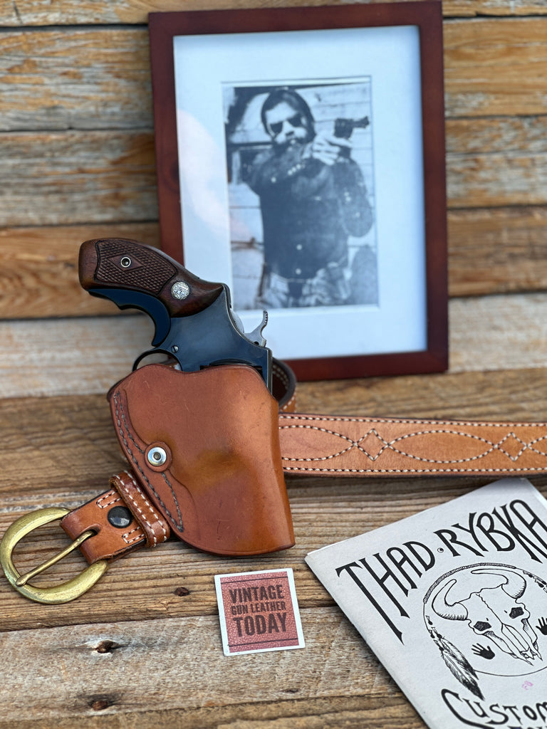 Vintage 86 Thad Rybka Brown Leather OWB Holster For 2 J Frame Revolver 36 Chiefs