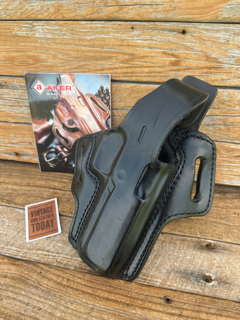 AKER Black Leather 178 Hugger XL Belt Slide OWB Holster For Sig P320 Right