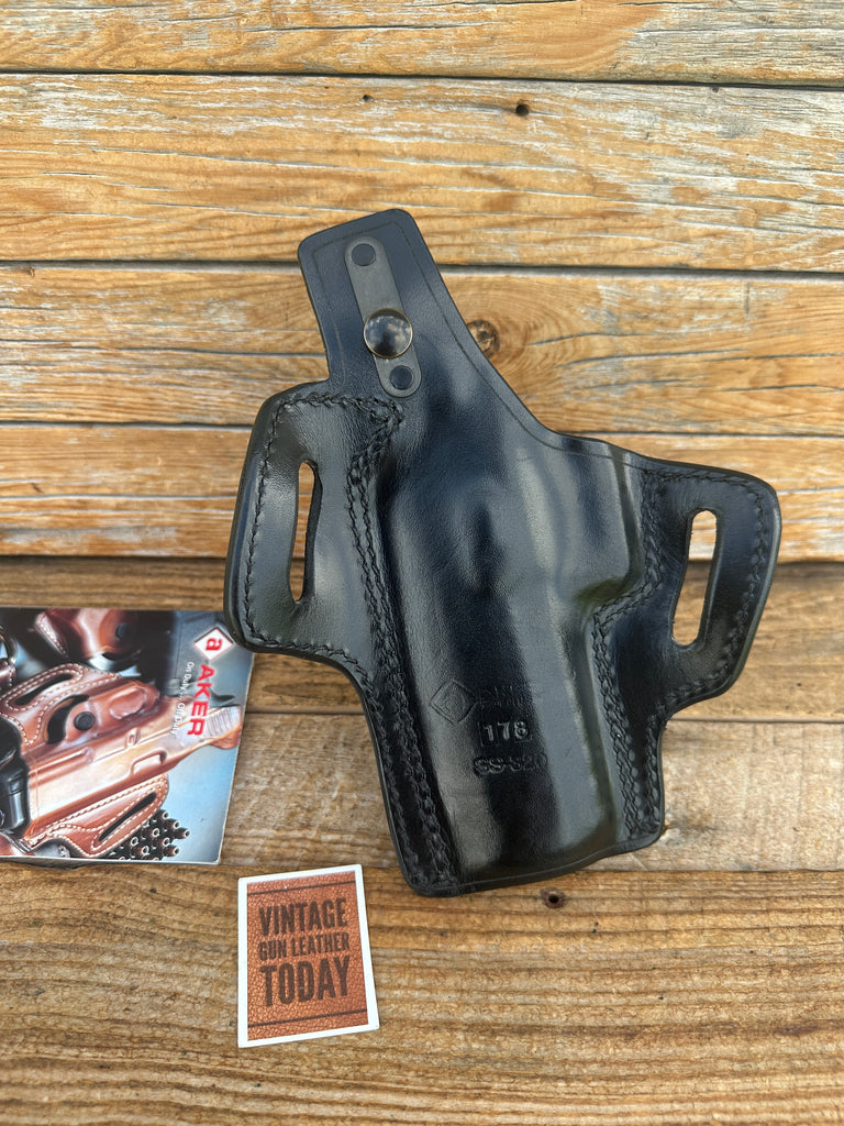 AKER Black Leather 178 Hugger XL Belt Slide OWB Holster For Sig P320 Right