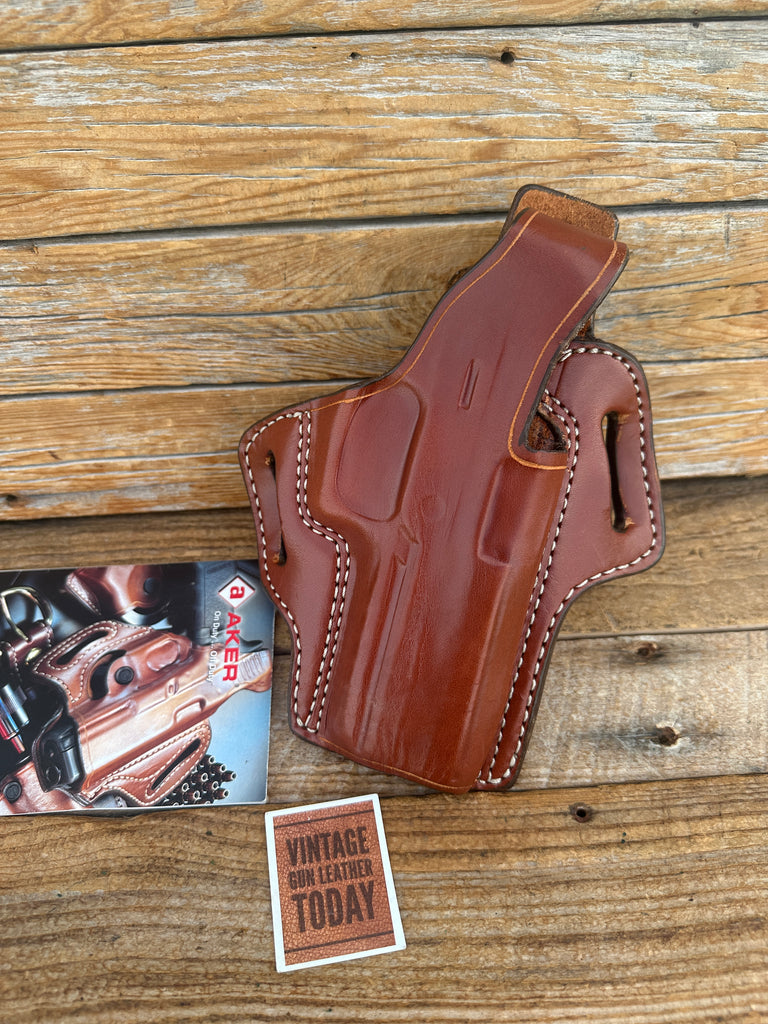 AKER Brown Leather 178 Hugger XL Belt Slide OWB Holster For Sig P320 Right