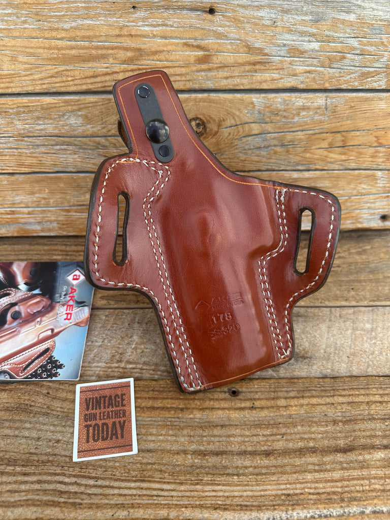 AKER Brown Leather 178 Hugger XL Belt Slide OWB Holster For Sig P320 Right