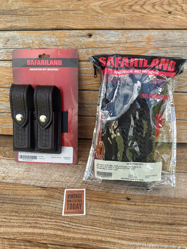 Safariland Cordovan Brown Basket L II Holster for Sig P220 P226 w/ Rail Magazine
