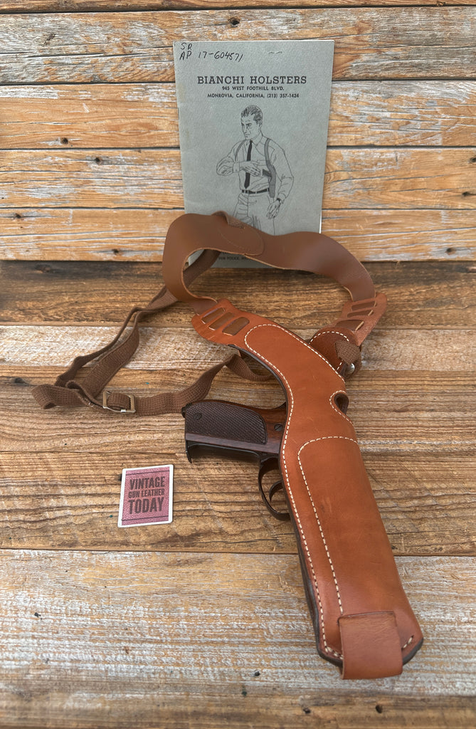 Vintage Bianchi X2000 Phantom Brown Leather Shoulder Holster For S&W 9mm