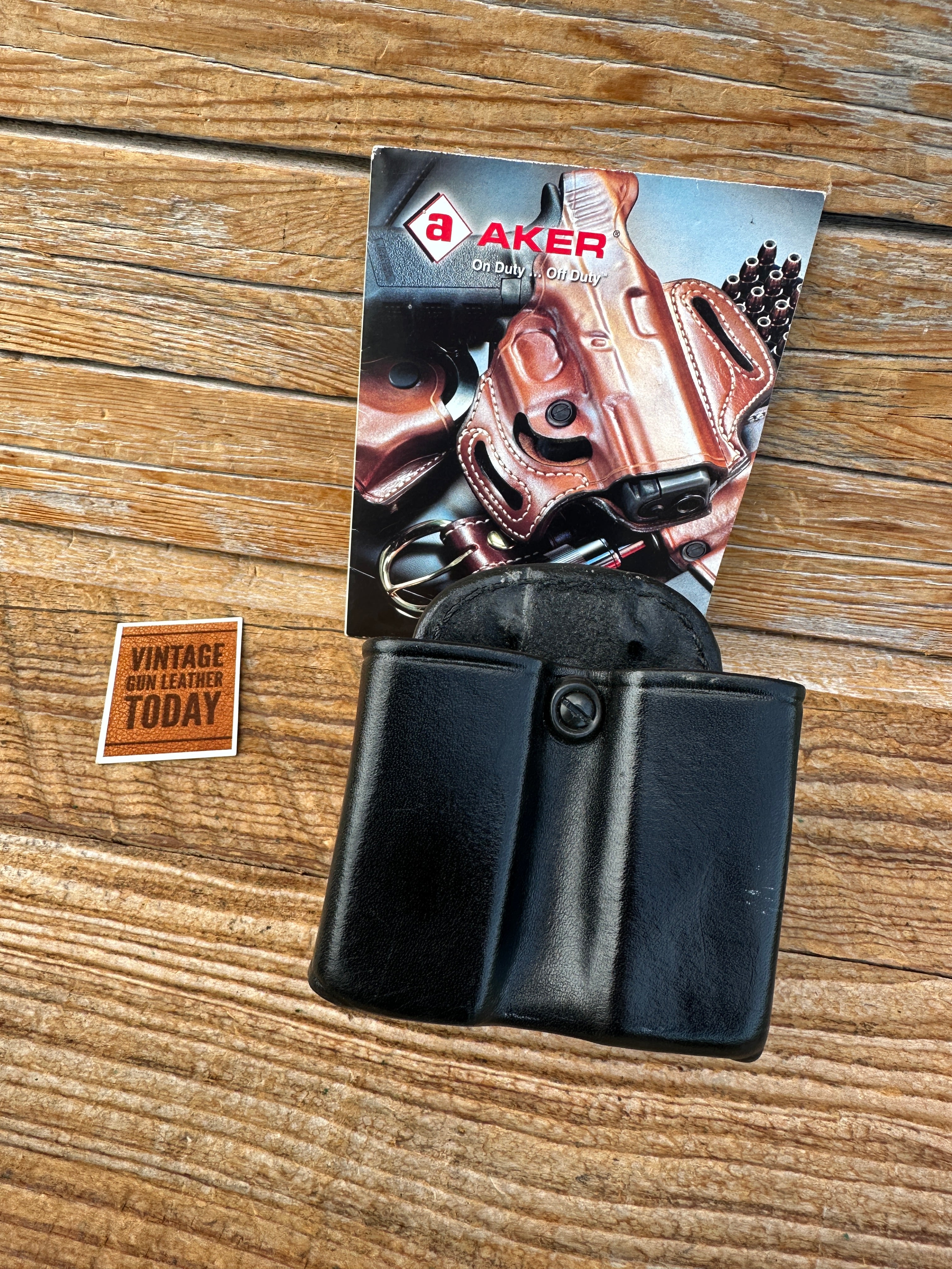LOGAN OLSON CRAFT BATCH レザーグリップ 希少 新品 Aker Leather 523 Dual Double Magazine Paddle Pouch for Glock 20 21