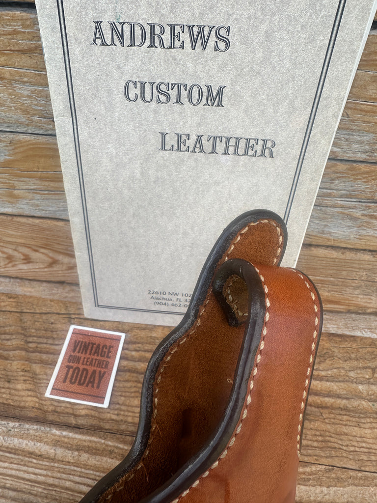 Andrews Brown Leather Suede Lined Right Draw Saddle Holster for Colt Commander