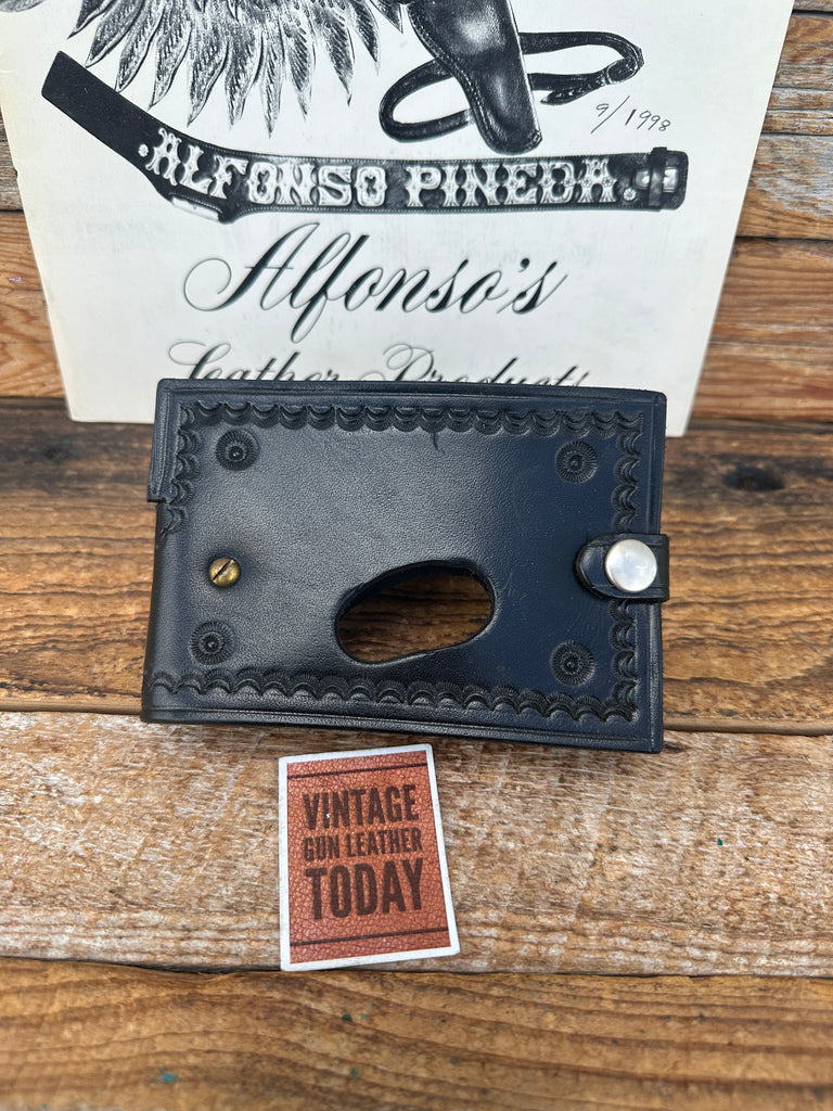 Alfonsos Black Stamped Leather Wallet Holster For Colt Derringer Right Left